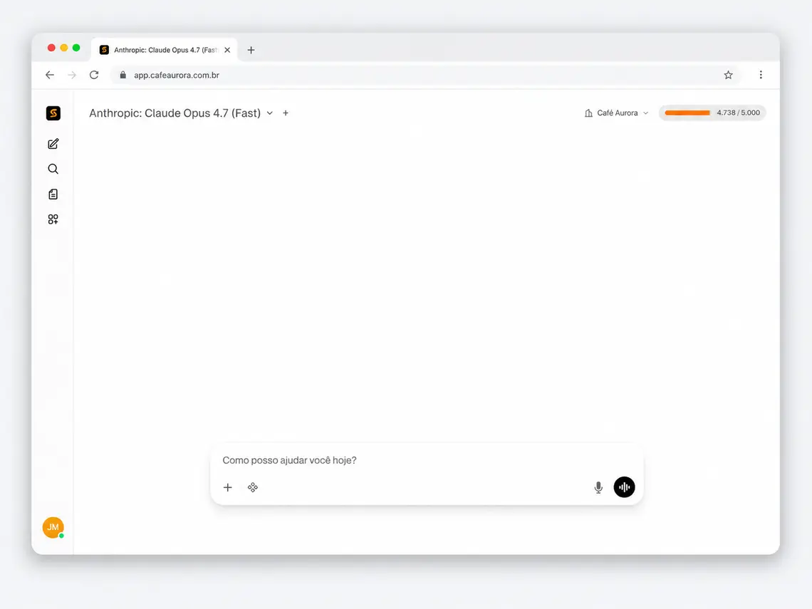 Chat de IA do SocialForge com agentes especializados usando o contexto do cliente